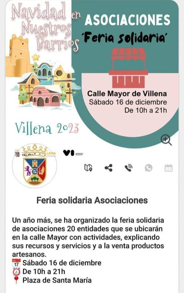 🎄Feria Solidaria de Asociaciones de Villena🎄