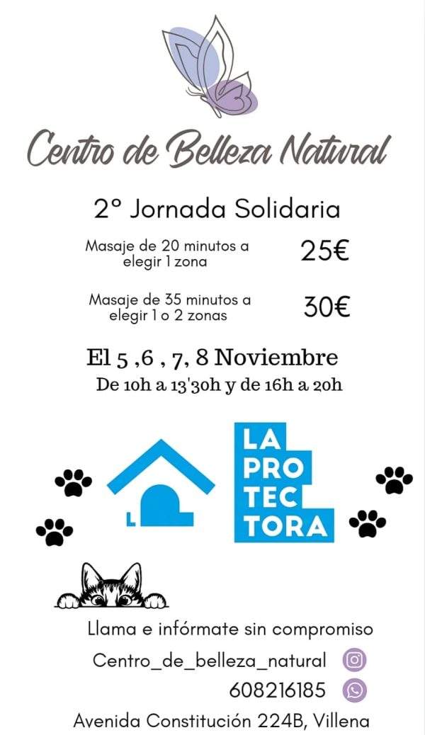 💆‍♀️2ª Jornada Solidaria con Centro de Belleza Natural 💆‍♂️
